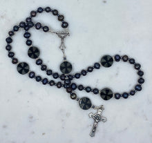 Load image into Gallery viewer, Natural Freshwater Black Pearl Communion Rosary