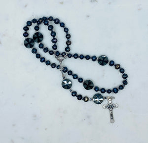 Natural Freshwater Black Pearl Communion Rosary