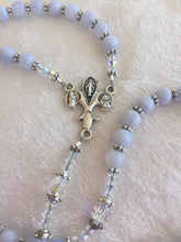 Load image into Gallery viewer, Fleur-De-Lis Natural Blue Lace Agate Rosary